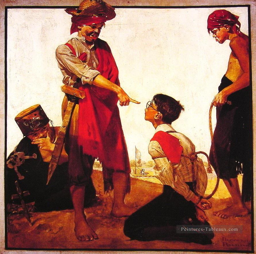 cousin reginald plays pirate 1917 Norman Rockwell Oil Paintings